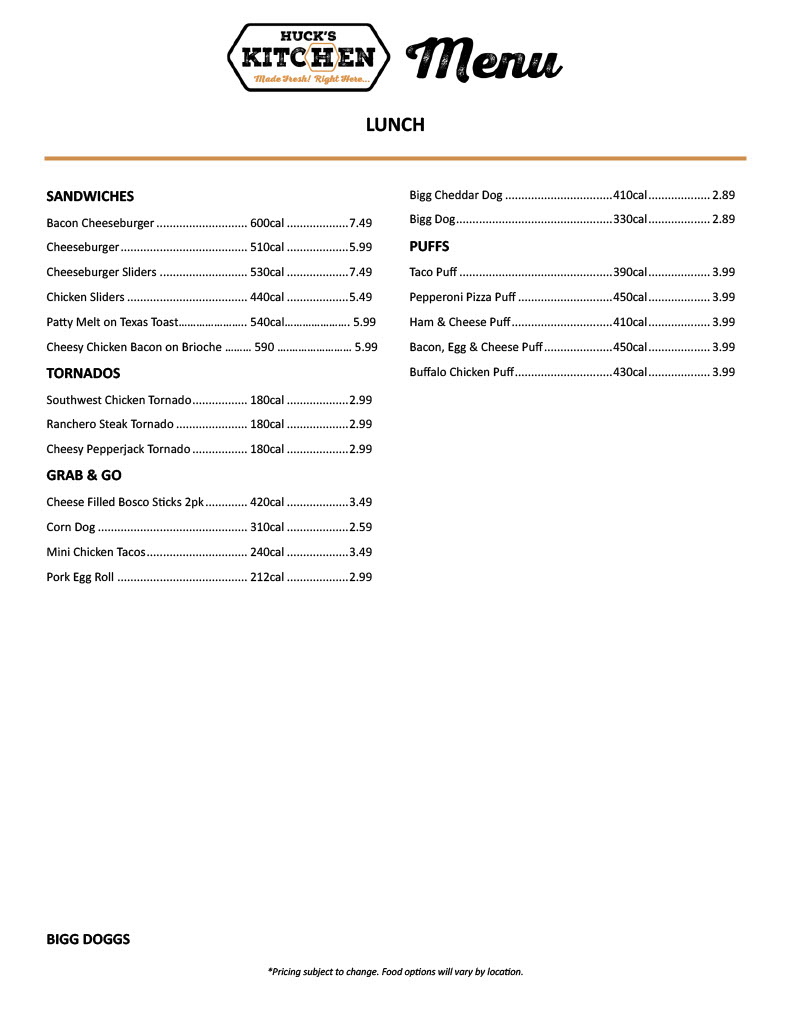 Menu Page 5