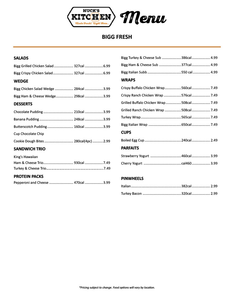 Menu Page 7